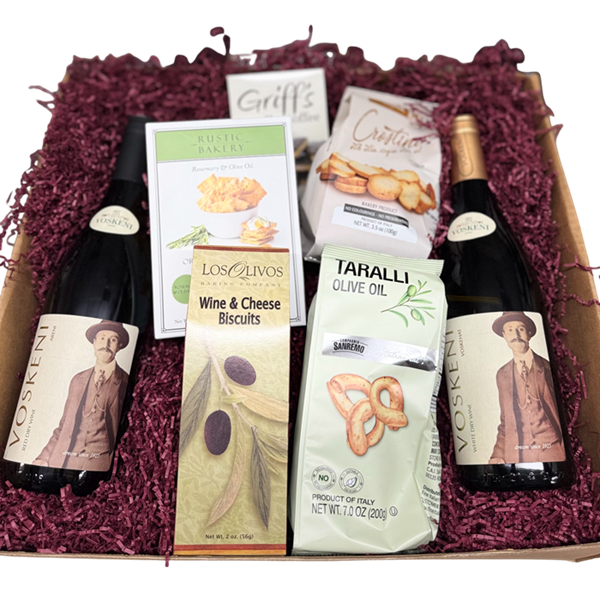 Voskeni Holiday Wine Gift Set (Areni & Voskehat) + Gourmet Goodies